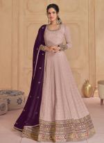 Georgette Pink Wedding Wear Embroidery Work Readymade Gown With Dupatta